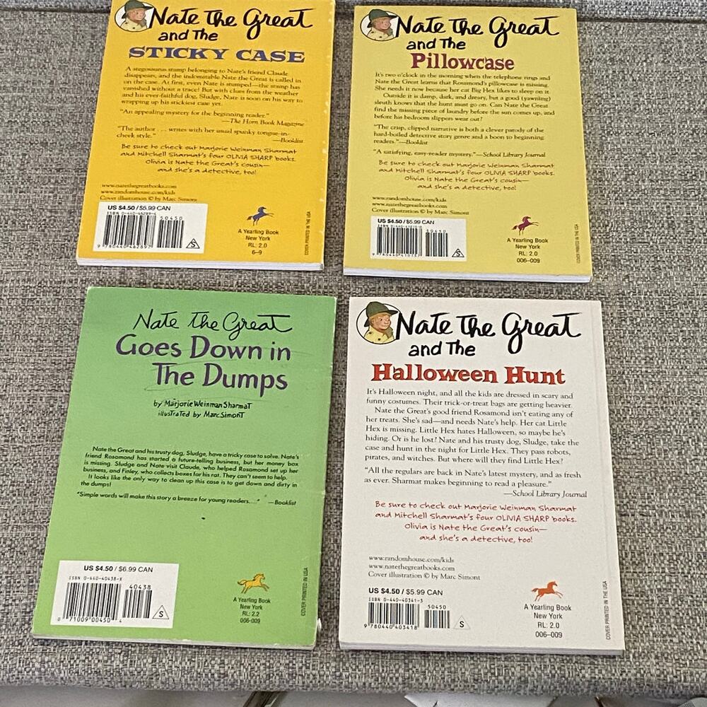 Nate The Great Book Lot 4 Marjorie Sharmat Kids Beginner Reader Chapter Books - Picture 2 of 9